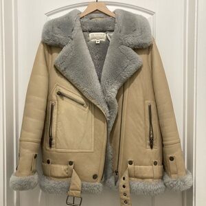 The Arrivals lamb shearling leather jacket size M